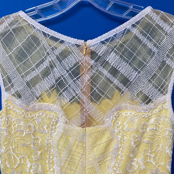 TADASHI SHOJI Stunning Yellow & White Dress Sz 6 - Picture 5 of 7